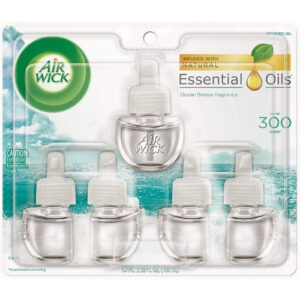 Air Wick plug in Scented Oil 5 Refills, Ocean Breeze, (5x0.67oz) - Image 1